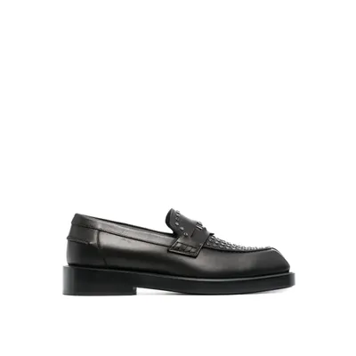 Versace ブラックのローファー Medusa Leather Loafers