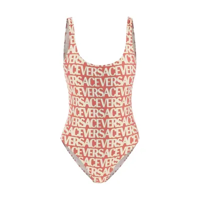 Versace レッドのスイムウェア One Piece Swimsuit