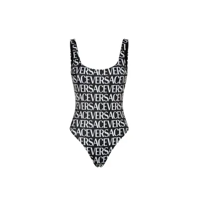 Versace All-Over Logo One-Piece Swimsuit